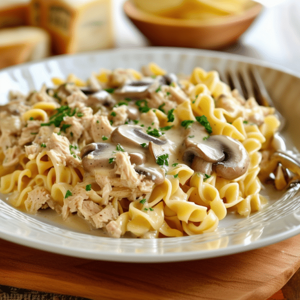 Tuna Noodle Casserole with Mushroom Sauce